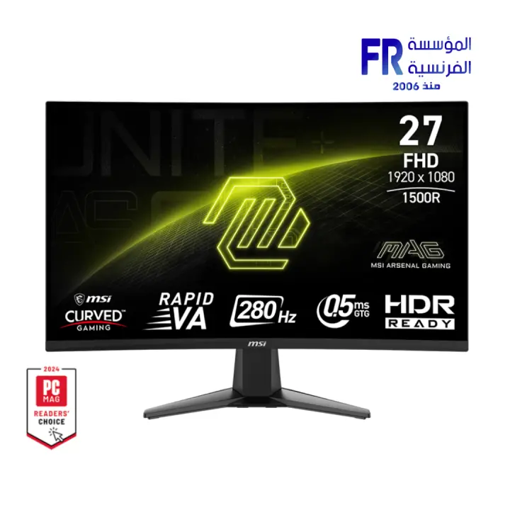 MSI MAG 276CXF 27 Inch 280Hz 0.5ms FHD Rapid VA Curve 1500R Adaptive Sync HDR Ready Black Monitor