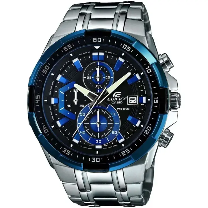 ساعة كاسيو Edifice EFR-539D-1A2VUEF هاي كوبي للرجال بمينا أسود وسوار فضي
