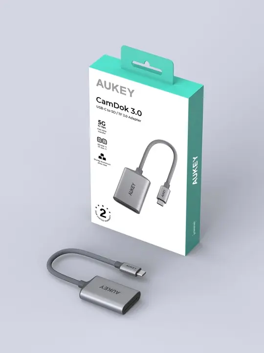 أوكي كام دوك ، محول بيانات USB-C إلى SD/TF 3.0‎ ، 5 جيجابايت/ثانية ، طول 10سم ،UH-C01 ، ضمان عامين