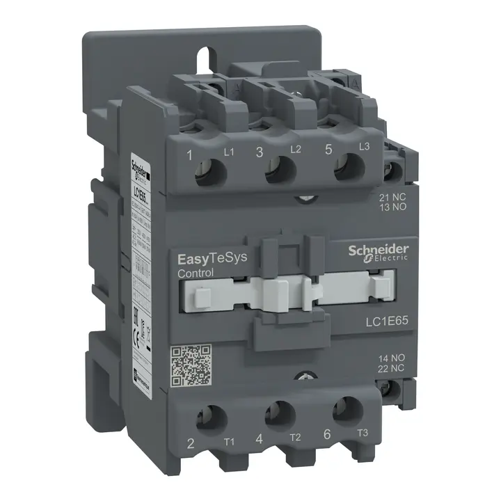 شنايدر LC1E65M7 | موصل Easy TeSys ثلاثي الأقطاب (3 أقطاب مفتوحة عادةً), تيار متردد, ? 440 فولت 65 أمبير, ملف تيار متردد 220 فولت