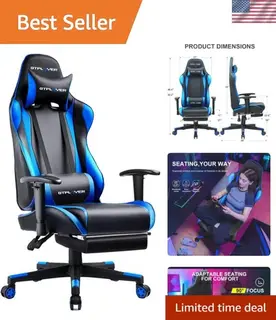 Luxury Ergonomic Desk Chair with Adjustable Footrest - Perfect for Gaming
