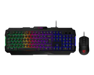 MSI Forge GK100 Combo Gaming RGB Keyboard & Mouse Set 19-Key Anti-Ghosting 6400 DPI Optical Sensor