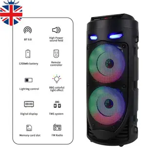 6000W Portable Bluetooth Speaker Sub Woofer Heavy Bass Sound System Party Mic UK