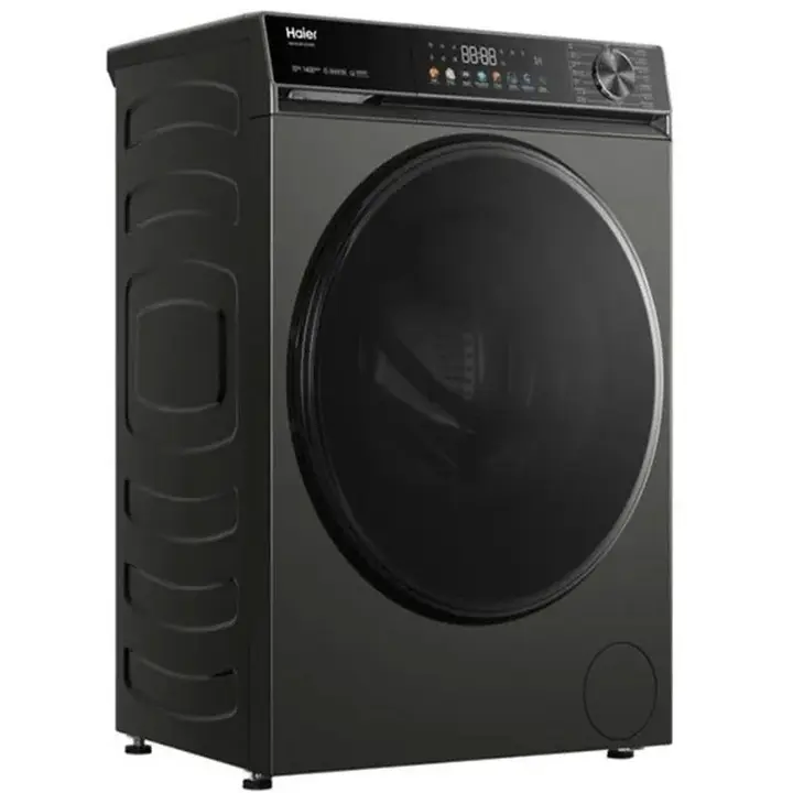 Haier Digital Steam Washing Machine 10 KG - 1400 Rpm BPM - Front Loading Inverter - Dark Silver - HW100-BP14357S8