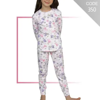 Kids printed cotton thermal underwear set, G350