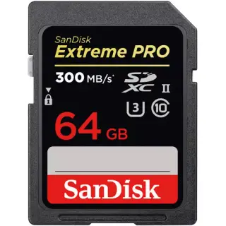 SanDisk Extreme PRO 64GB 300MB-s UHS-II SDXC Memory Card