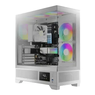 Gamdias Atlas M1 White 3 ARGB Fans Mid Tower Case + Monitoring Panel