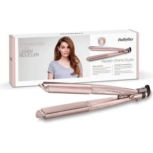 BaByliss ST335AE Keratin Shine 2-in-1 Hair Straightener - Rose Gold