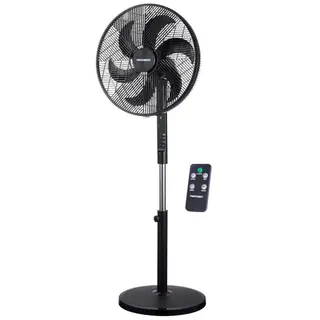 Media Tech Stand Fan 18 Inch - 6 Blades - 3 Speeds - Remote Control - Black - MTSF42R