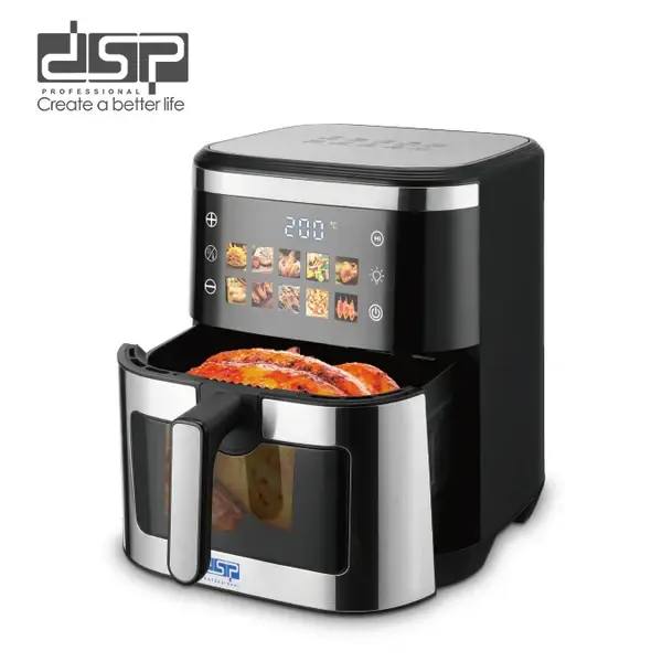 قلاية هوائية ديجيتال DSP KB2195, سعة 10 لتر, 2100 وات, 10 برامج ذكية