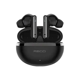 AIRPODS RECCI HIFI AUDIO BLACK ANC W88, سماعات أيربودز ريكي هاي فاي أوديو سوداء مع خاصية إلغاء الضوضاء النشط W88