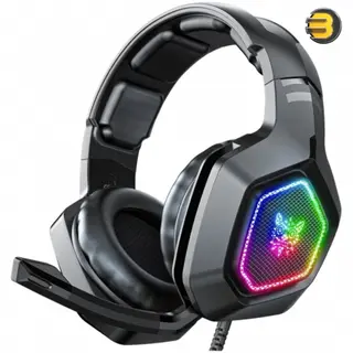 Onikuma K10 7.1 Surround Sound RGB Wired Gaming Headset, 50mm Drivers, Noise-Cancelling Omnidirectional Mic, Soft Over-Ear Cushions, Durable 2.2m Nylon Braided Cable, Multi-Platform Compatible with PC, PS4, Xbox, Xbox One -