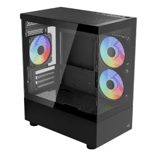 Aerocool Viewport-Mini ARGB Mini Tower PC Case with LUX 750W Power Supply (80 Plus Bronze)