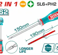 THT250266 مفك قلاب 2-in-1 Screwdriver PH2+SL6