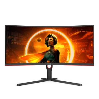AOC CU34G3S 34″ Frameless Curved Ultra wide Gaming Monitor, VA, WQHD 3440 x1440, 165Hz 1ms,HDR10 Height Adjustable