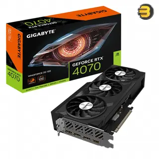 GIGABYTE RTX 4070 WINDFORCE OC 12G Graphics Card, 3X WINDFORCE Fans, 12GB 192-bit GDDR6X - GV-N4070WF3OC-12GD
