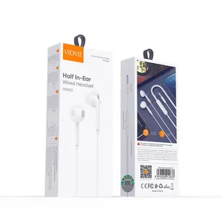 VIDVIE HS662 120cm Wired Earphone with Built-in Microphone White