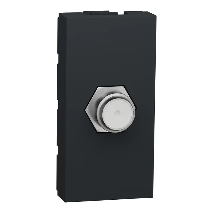 Schneider NU346854 | TV socket, New Unica, mechanism, 1 module, F-Type, painted, IP2xC, anthracite