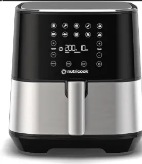 ‏Nutricook Air Fryer 2, 1700 Watts, 5.5L, Digital Control Panel Display, Black