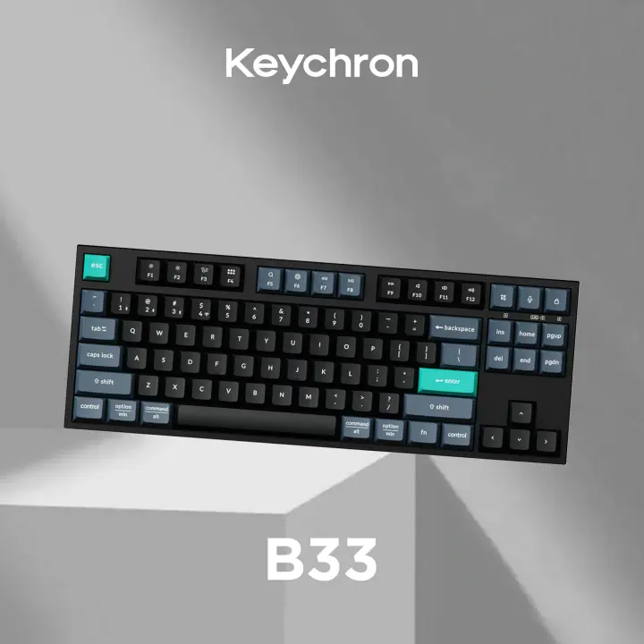 Keychron B33 ワイヤレスキーボード_マルチペアリング_テンキーレス_オフィス_テレワーク_macOS_Windows_iOS_Android_Linux_おすすめ