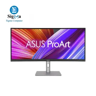 ASUS ProArt Display PA34VCNV Curved Professional Monitor, 34.1-inch, IPS, 21:9 3440 x 1440, 3800R Curvature, 100% sRGB / Rec.709, Color Accuracy ΔE < 2, Calman Verified, USB-C Docking PD 96W, RJ45, Ergonomic Stand, Green Sustainability