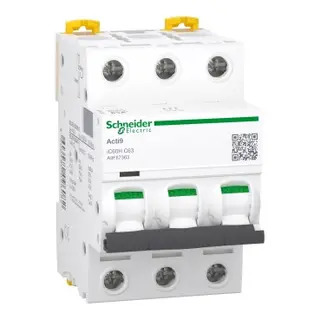 schneider A9F87363 | Miniature circuit-breaker, Acti9 iC60H, 3P, 63 A, C curve, 10000 A (IEC 60898-1), 15 kA (IEC 60947-2)