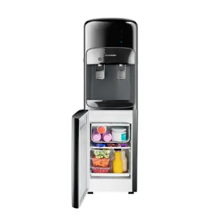 Koldair Water Dispenser 2 Spigots Cold and Hot Black With Fridge KWD-AF-3.1-BLACK