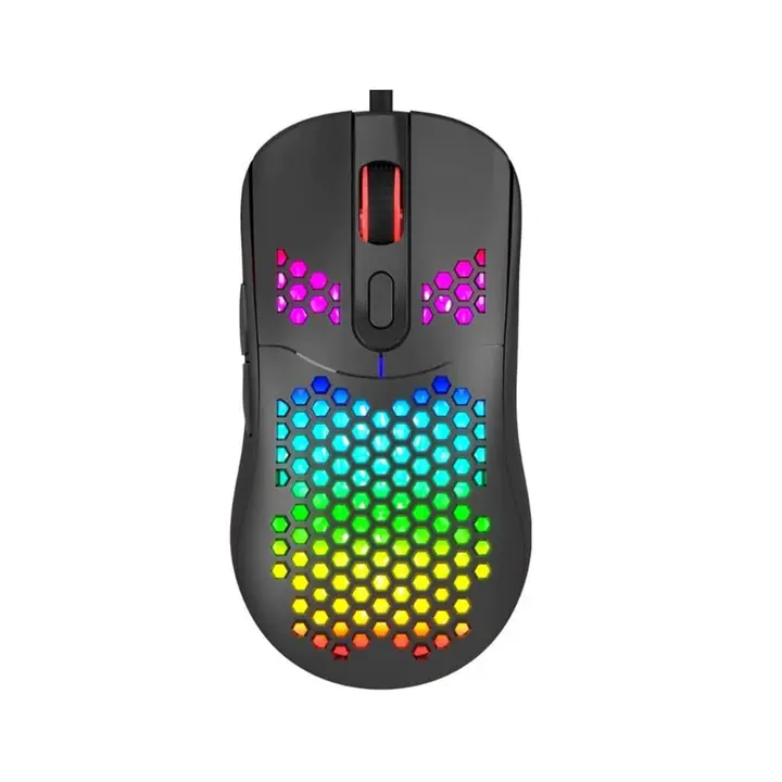 Marvo Gaming Mouse G925 With Honeycomb Shell High Precision 12,000 DPI Optical Sensor With 11 Different Lighting Modes - Black