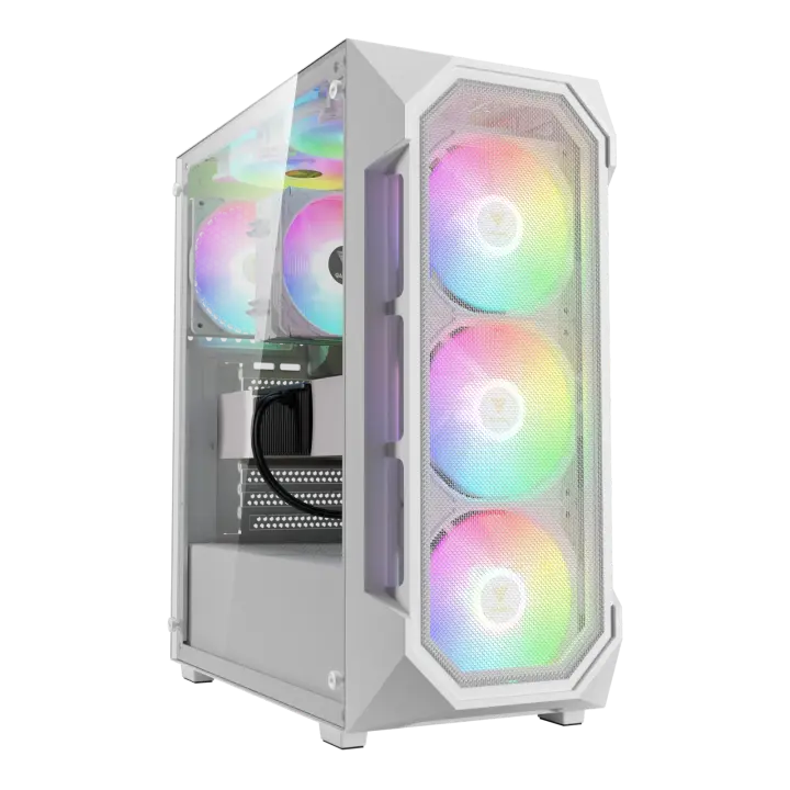 GAMDIAS AURA GC1 ELITE Mesh RGB Mid-tower Case White+PSU AURA GP 650W