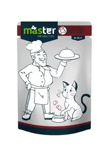 MASTER Wet Cat Food With Meat in Jelly 80g