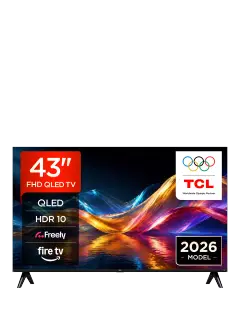 TCL 43V5D-UK (2026) QLED HDR Full HD Smart Fire TV, 43 inch, Black