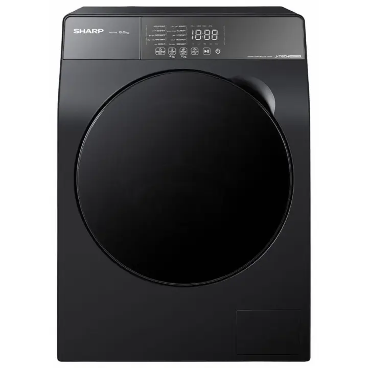 SHARP K-PRO Digital Front Load Full Automatic Washing Machine With Inverter Technology, 8.5 kg, Dark Grey - ES-FS852KLE-G