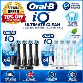 Oral-B iO Ultimate Clean Replacement Electric Toothbrush Heads Black and White