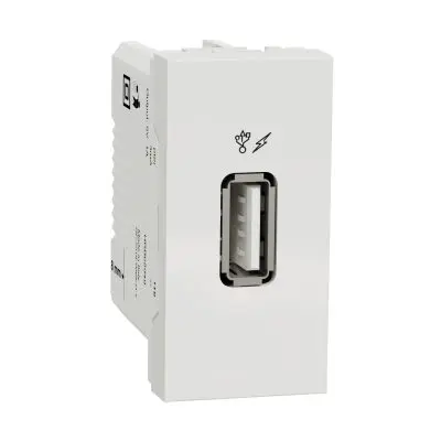 Schneider NU342818 New Unica, USB charger 1 A, 1 module, type A, white