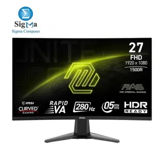 MSI MAG 276CXF 27 inch FHD 280Hz 0.5ms Curved Gaming Monitor, Rapid VA Panel, Adaptive-Sync, HDR Ready