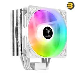 GAMDIAS BOREAS E1-410 120mm ARGB CPU Air Cooler with 4 Copper Heatpipes White