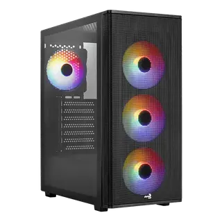 AeroCool Designer 4 ARGB Fans Mid-Tower Black Case + VX Plus 650W Power Supply