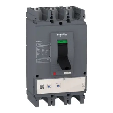 شنايدر LV540505. | قاطع الدائرة EasyPact CVS400F، 36 كيلو أمبير عند 415 فولت تيار متردد، 400 أمبير، تصنيف ETS 2.3 وحدة الرحلة الإلكترونية، 3P 3D