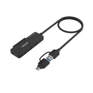 ONTEN UCA312 USB-A & USB-C to SATA Adapter with 3×USB 3.0 Hub 2.5 HDD/SSD External Enclosure Multi-Port USB Expansion
