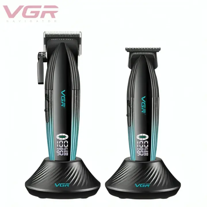 مجموعة قص الشعر الاحترافية 2 في 1، VGR V-889 S2_ لون اسود و ازرق