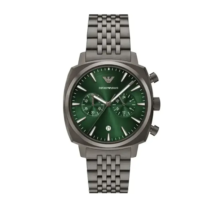 ساعة Emporio Armani Carlo AR11689 رجالي كرونوغراف أخضر رمادي, 40 مم