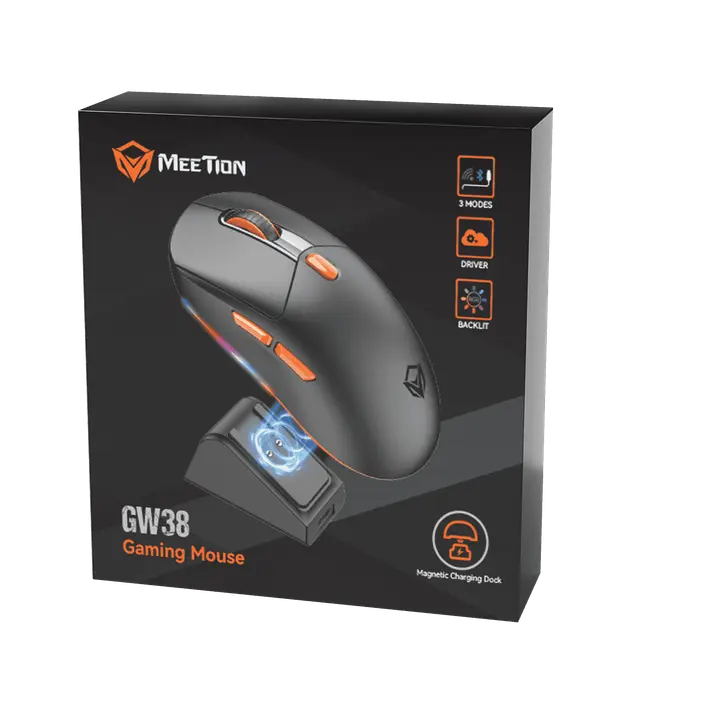 Meetion GW38 Wireless Tri-Mode Mouse with Magnetic Charging Dock