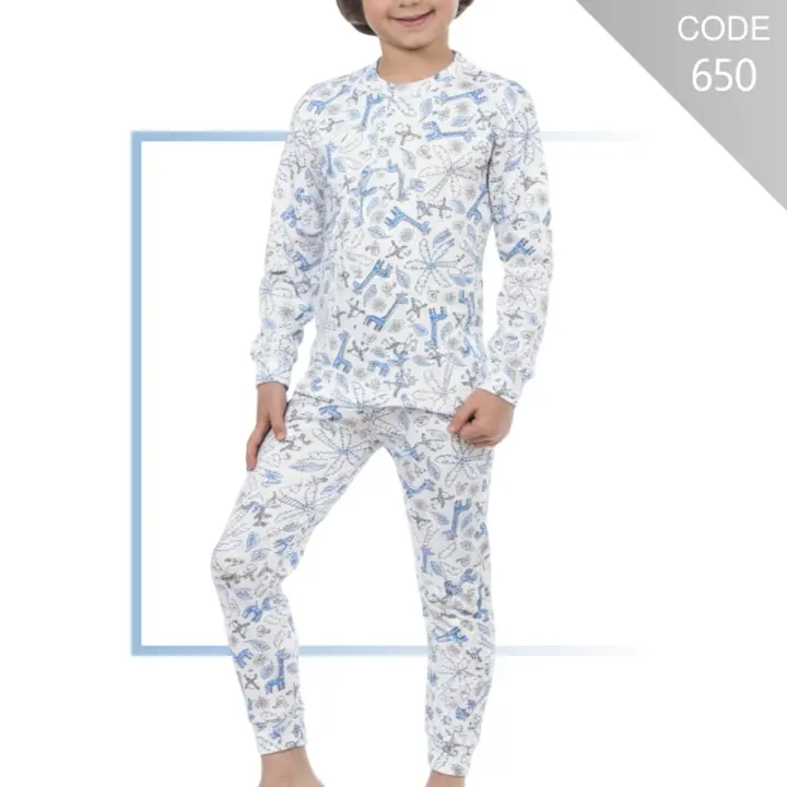 Kids printed cotton thermal underwear set, G650