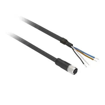 XZCP1141L5 | موصلات سلكية مسبقة XZ، أنثى مستقيمة، M12، 4 دبابيس، كابل PUR 5 متر