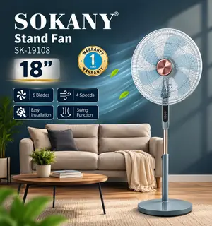 مروحة استاند عمود سوكانى 18 بوصة SOKANY Stand Fan SK-19108