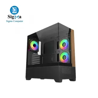 Cooler Master Elite 690 Wood ARGB ATX Mid-Tower Case, Tempered Glass, Wood Front Panel, USB Type-C