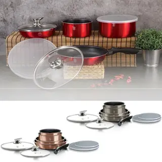 Berlinger Haus 9Pc Space Saving Cookware Set Pots Pans Induction Lids Handle