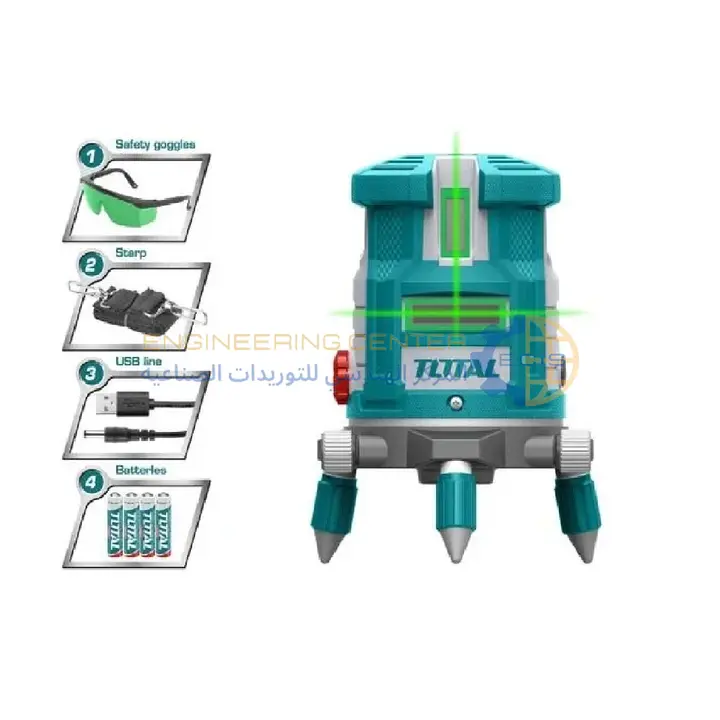ميزان ليزر 60 سم 5 خط اخضر 30 متر TLL305205 توتال