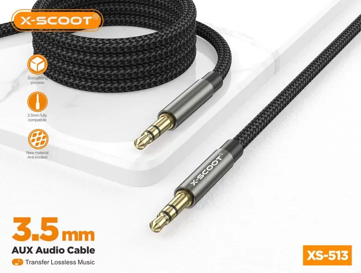 X-Sxoot XS-513 1X1 Pure Music Stereo Audio Line 3.5mm AUX Cable 100cm