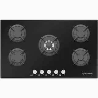 Ecomatic Built-in Gas Hob 90 Cm - 5 Burners - Black Crystal - S907RC